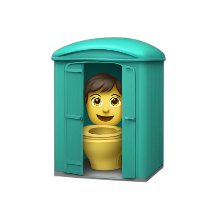 Teal porta potty emoji