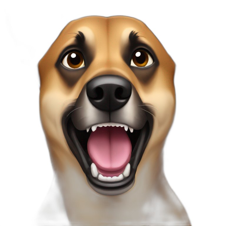 malinois dog with scream mask emoji
