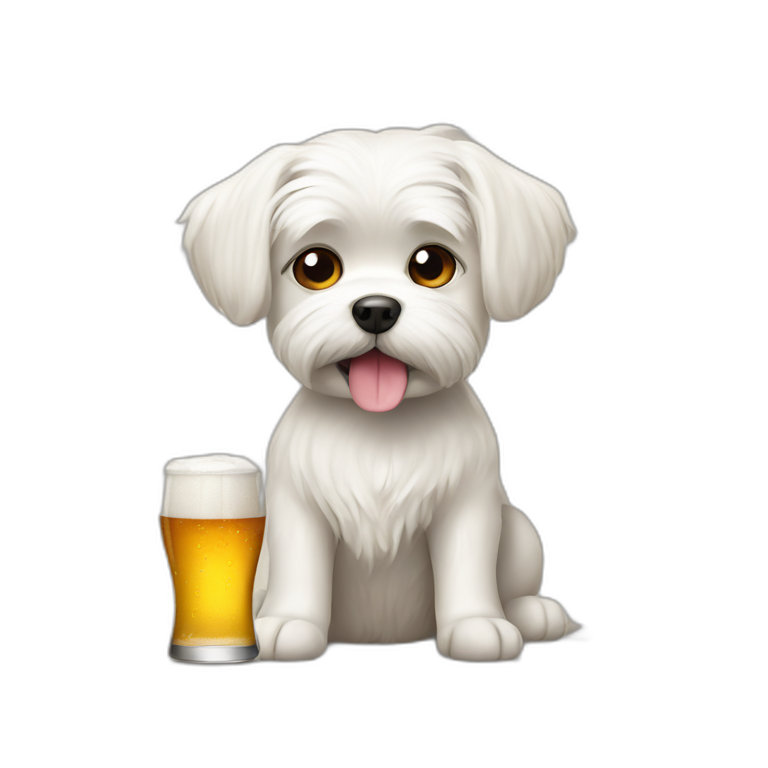 dog-maltese-drinking-beer emoji