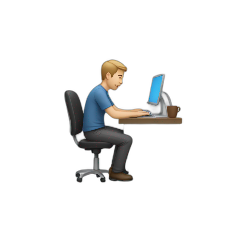 white man working with laptop emoji