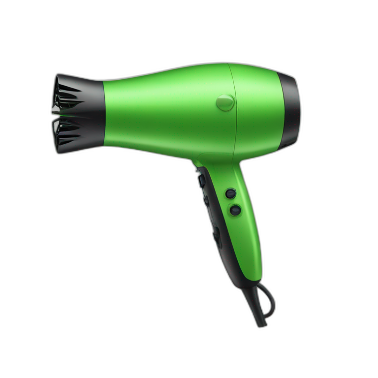hair dryer green emoji
