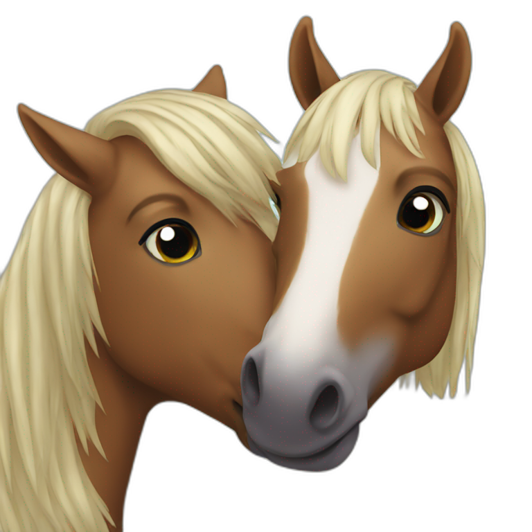 2 horse kissin emoji