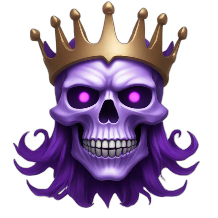 Skull king with a body with purple flame emoji
