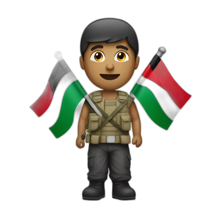 Man with Palestinian flag emoji