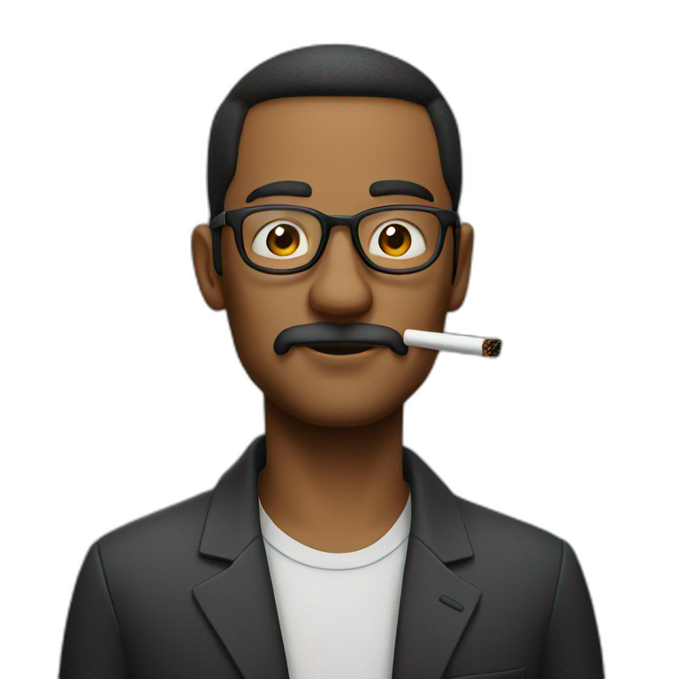 man smoking glasses emoji