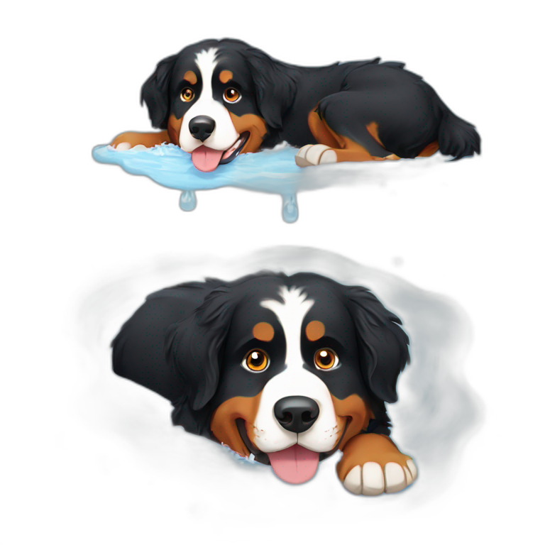 Bernese mountain dog bathing emoji