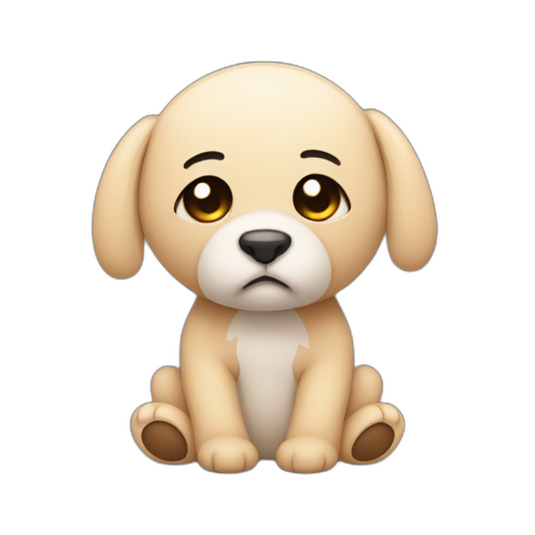 Sad cute cuddly toy emoji