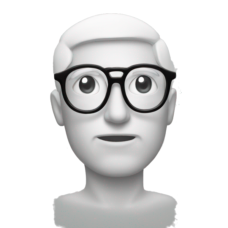 Thinking face glasses with hand emoji