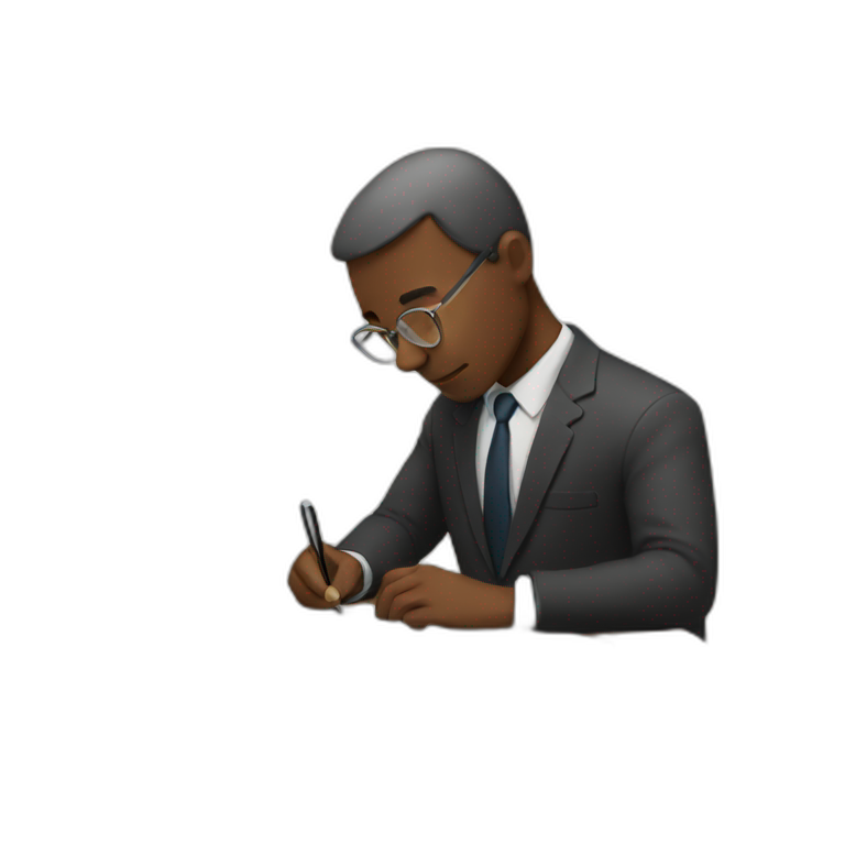 man writing emoji