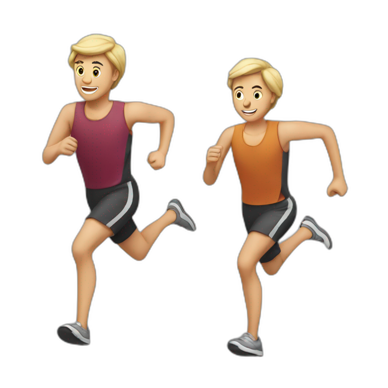 Three mein running emoji