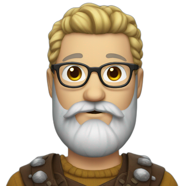Man with Viking beard and moustache and glasses emoji