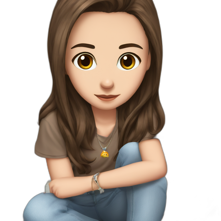 casual girl with brown hair emoji