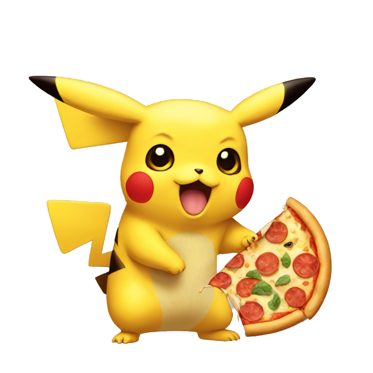 pikachu eating pizza emoji