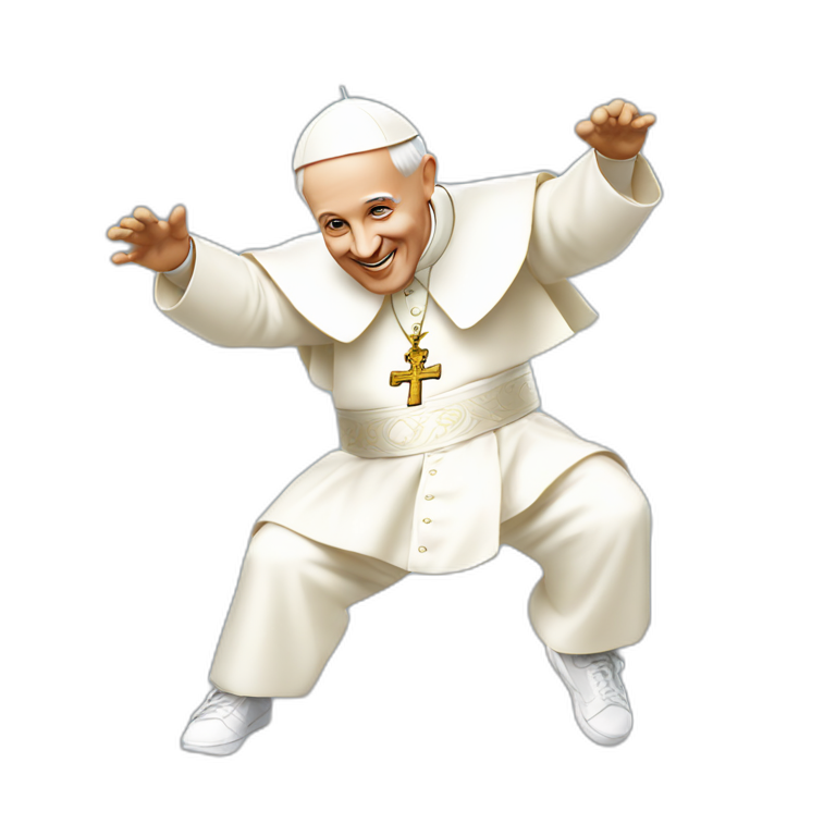 The pope dancing breakdance emoji