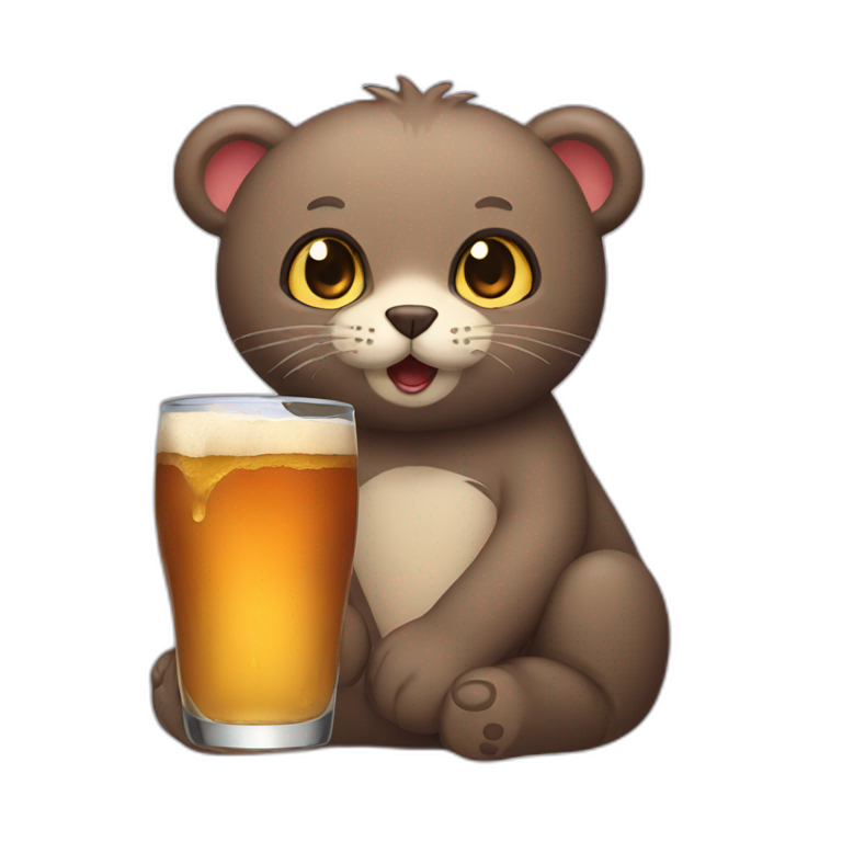 Cat bear drinking  emoji
