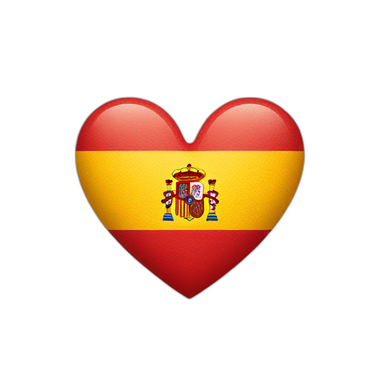 spain colors inside a heart emoji