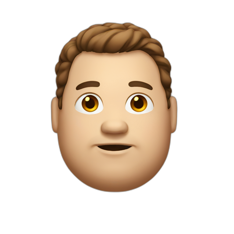A fat man with brown hair emoji