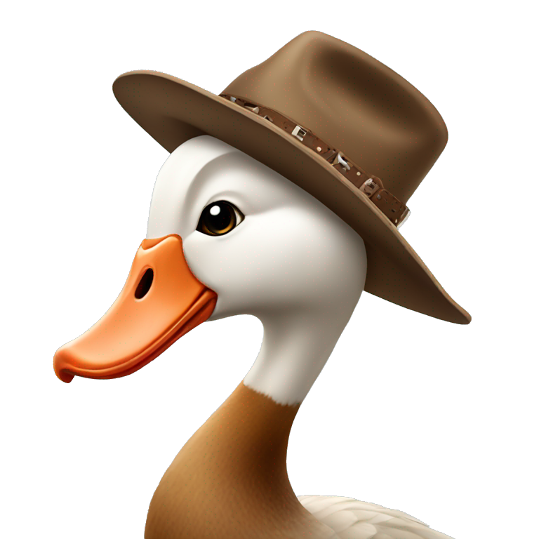 Goose with a cowboy hat emoji