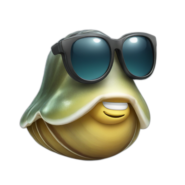  smiling mussel with sunglasses emoji