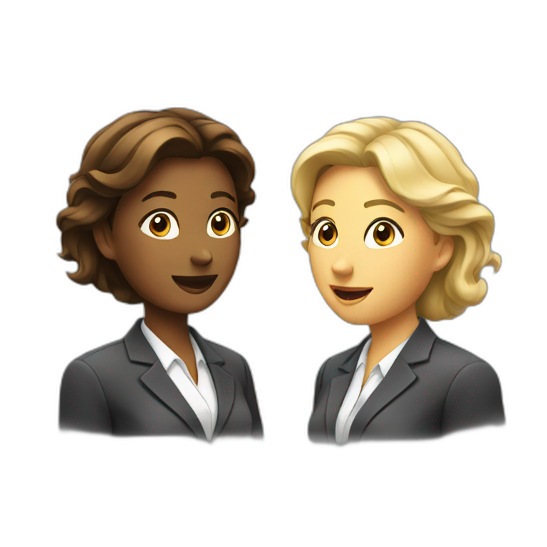 two business women talking emoji