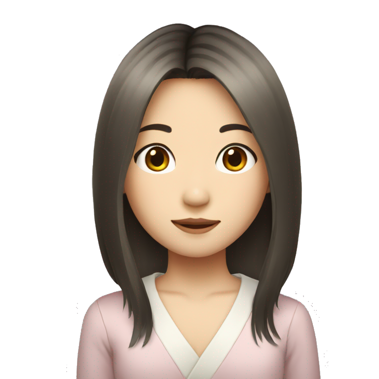 japanese girl with shoulder length hair emoji
