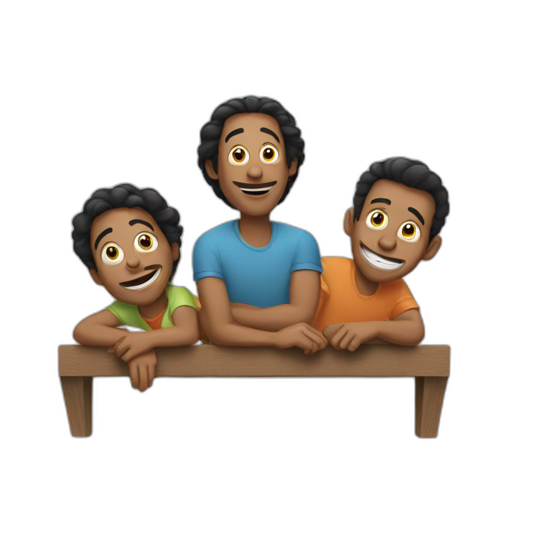 Three goofy friends hanging out emoji