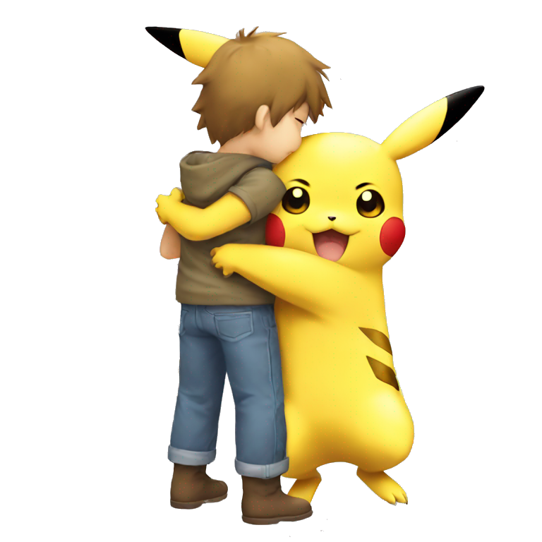 Pikachu hug Pikachu emoji