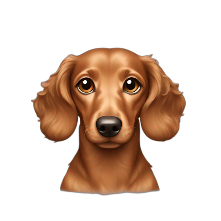 Light brown curly-haired dachshund emoji