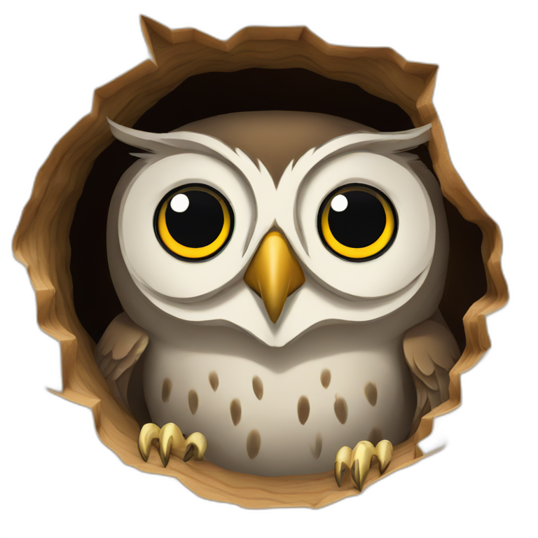 Owl in a hole emoji