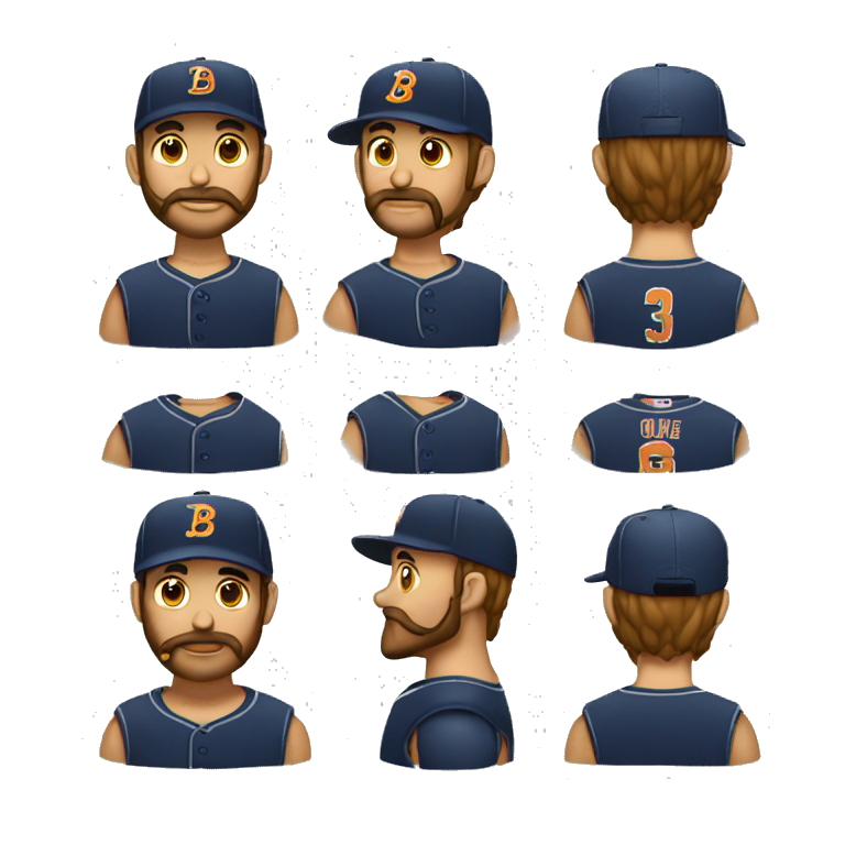 Emoji con barba de candado y gorra de beisball emoji