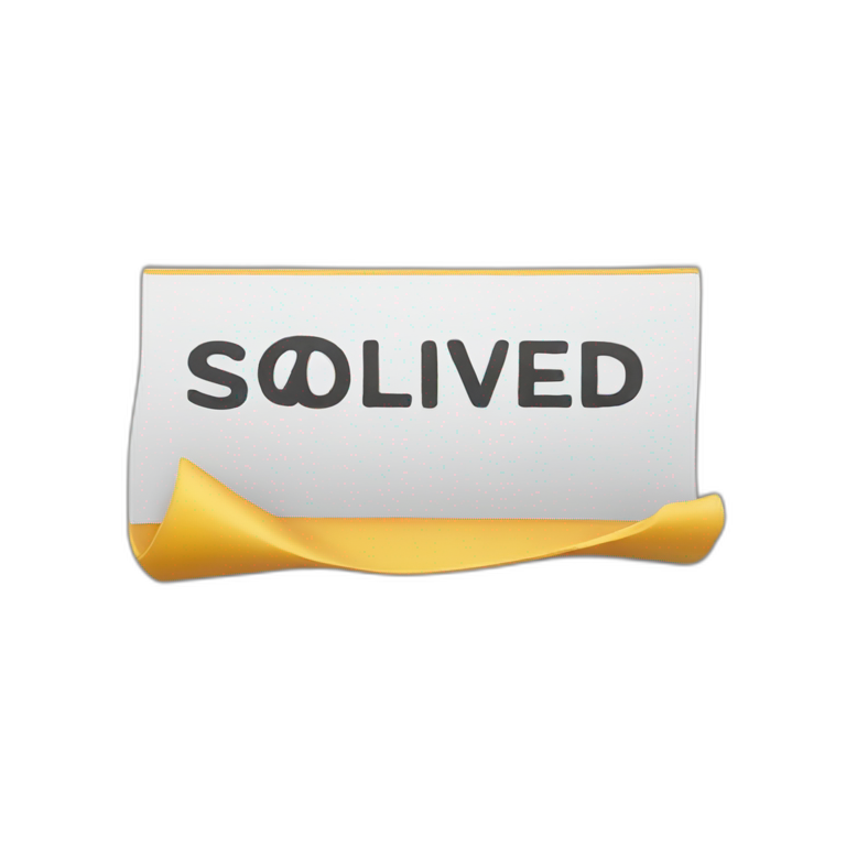 The inscription "Solved" emoji