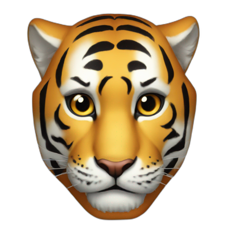 A tiger with thé Iron man helmet emoji