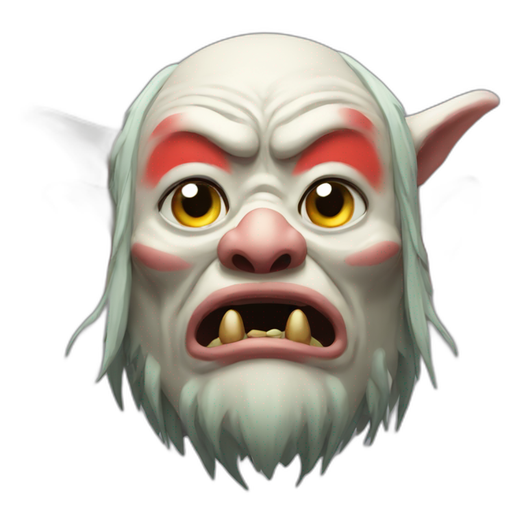 pleading tengu goblin face emoji