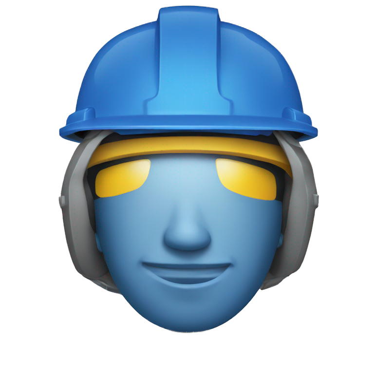 blue construction helmet emoji