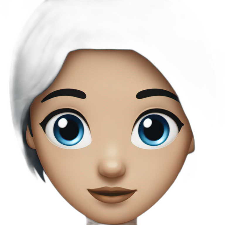 Black hair blue eyes girl emoji