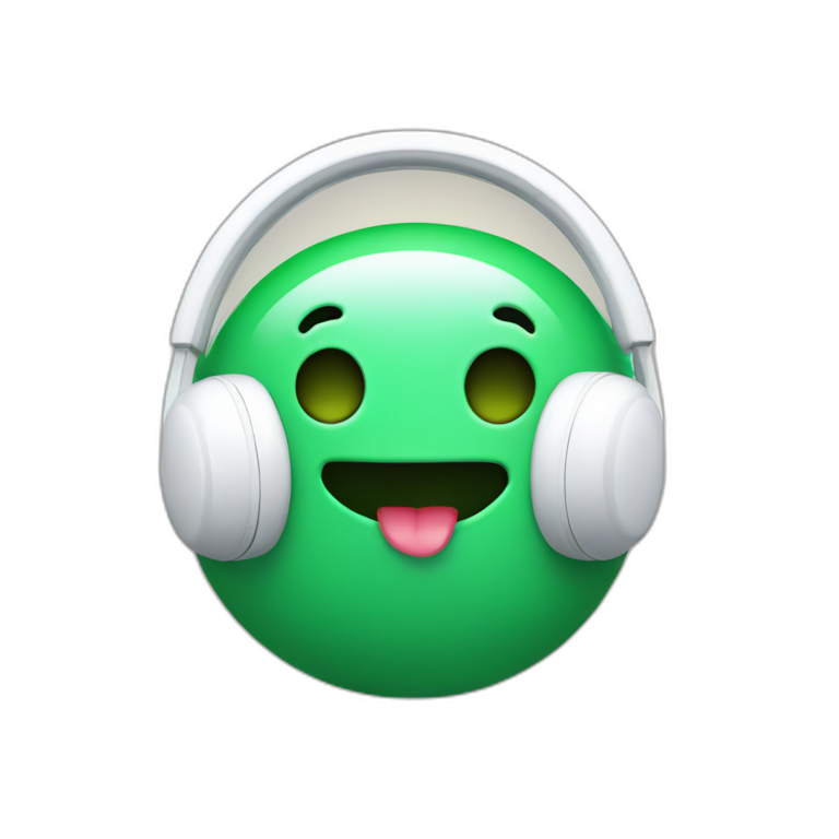 happy blob with white headphones emoji