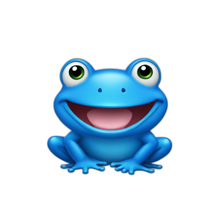 happy blue frog emoji