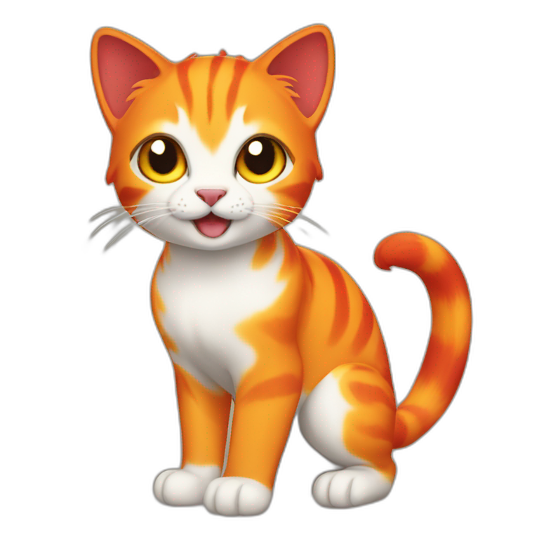 Flame-tailed cat emoji