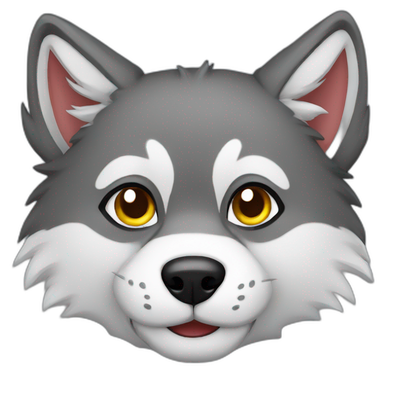 Wolf cute emoji