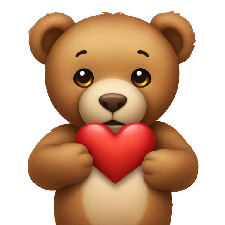 A teddy bear Holding a heart emoji