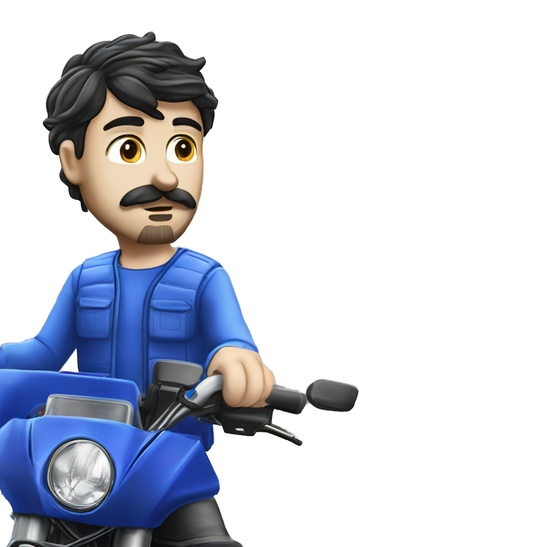 man with motorcycle in forest emoji