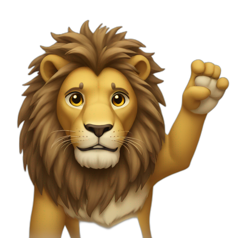 A lion salutes him emoji