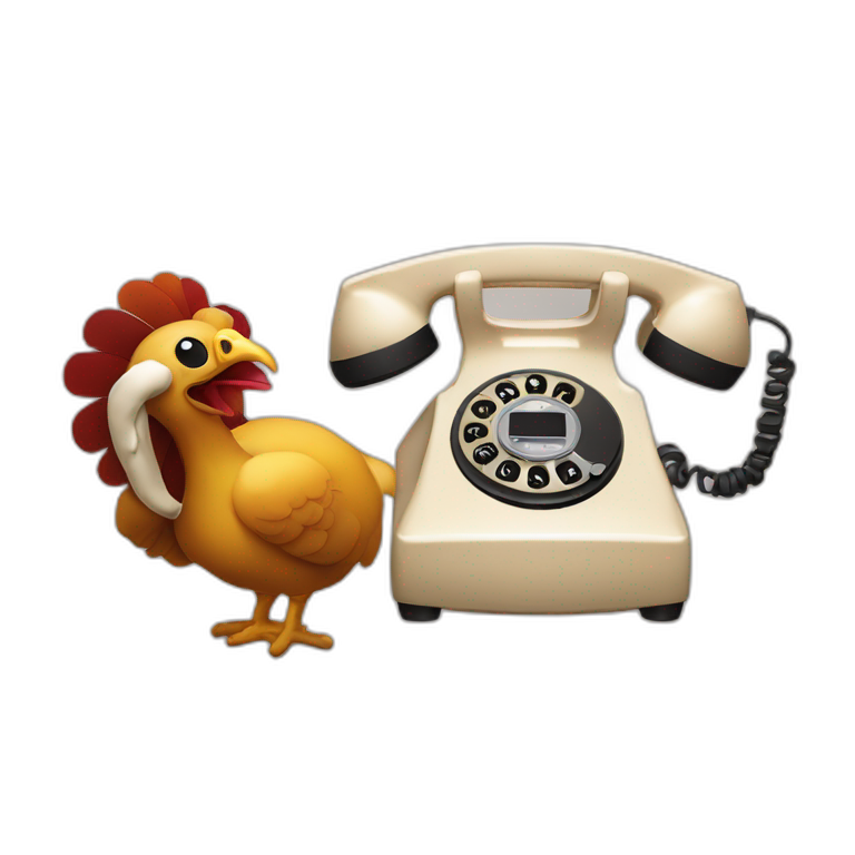 Imagine a turkey having a conversation with a vintage rotary phone—infuse creativity into this unexpected encounter! emoji