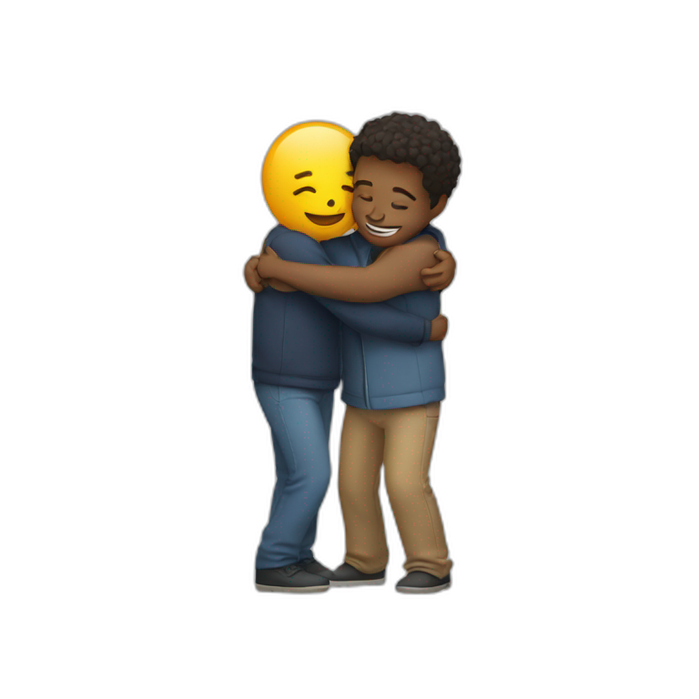 two friends hugging emoji