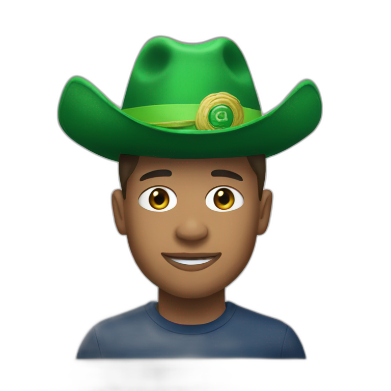 Mbappé with a big green hat  emoji