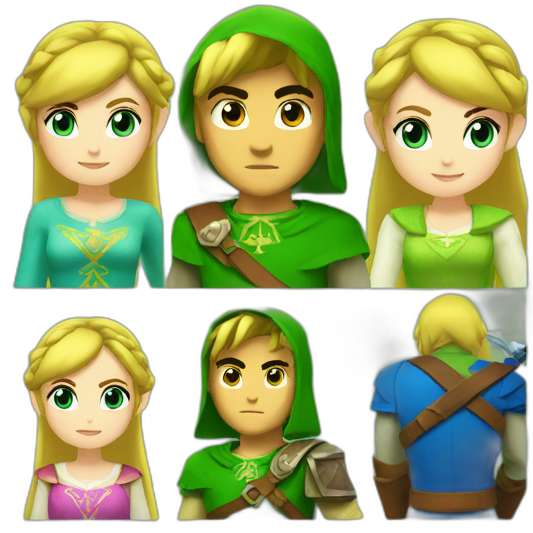 Link with Zelda emoji