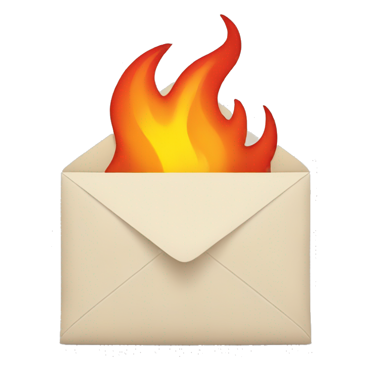 fire coming out of an envelope emoji