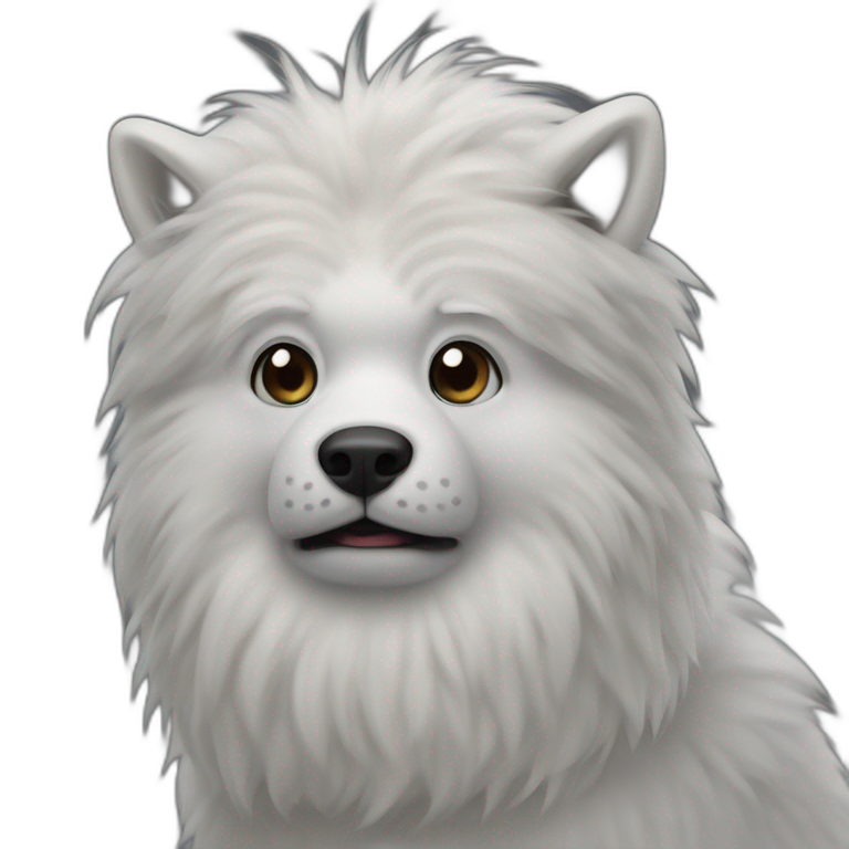 curious white fox observer emoji