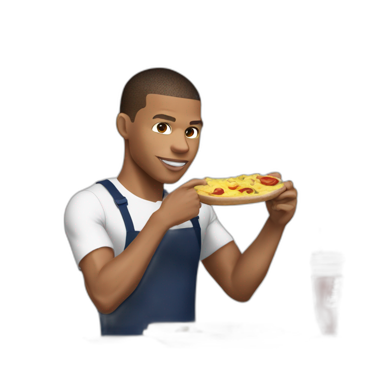 Kilian Mbappé en train de manger emoji