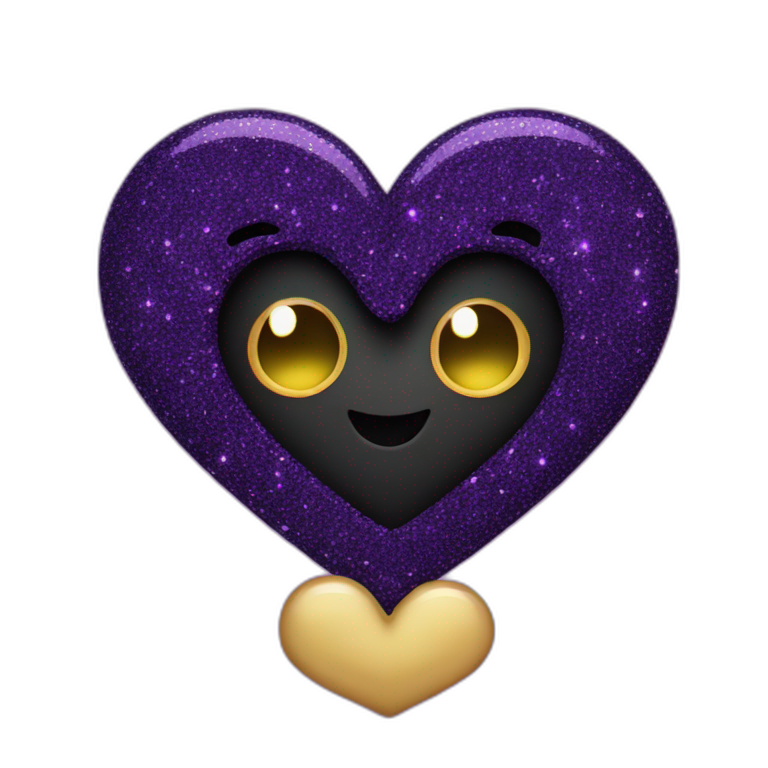 purple and black glitter heart emoji